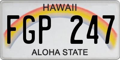 HI license plate FGP247