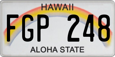 HI license plate FGP248