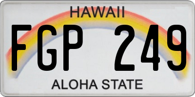 HI license plate FGP249