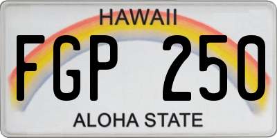 HI license plate FGP250