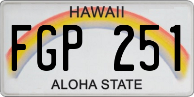 HI license plate FGP251