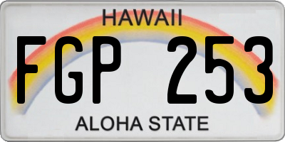 HI license plate FGP253