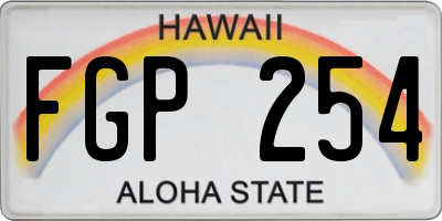 HI license plate FGP254
