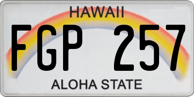 HI license plate FGP257