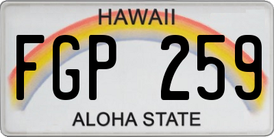 HI license plate FGP259