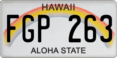 HI license plate FGP263