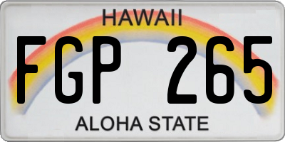 HI license plate FGP265