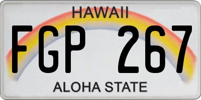 HI license plate FGP267