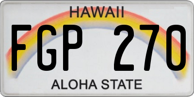 HI license plate FGP270
