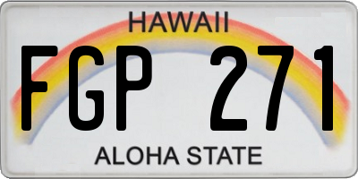 HI license plate FGP271