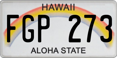 HI license plate FGP273