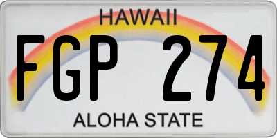 HI license plate FGP274