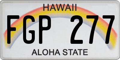 HI license plate FGP277