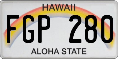 HI license plate FGP280