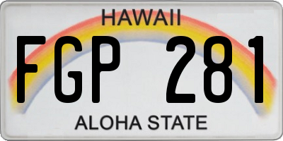 HI license plate FGP281