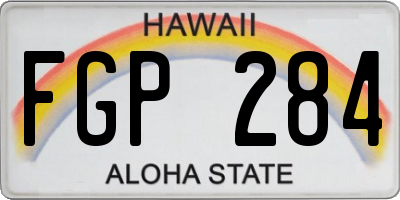 HI license plate FGP284