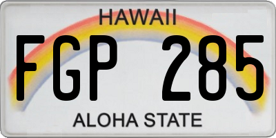 HI license plate FGP285