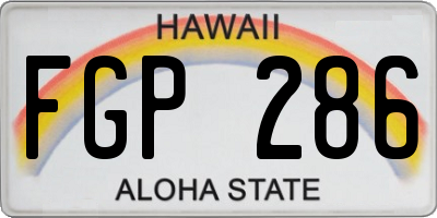 HI license plate FGP286