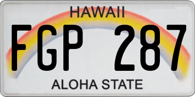 HI license plate FGP287