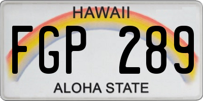 HI license plate FGP289