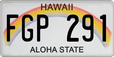 HI license plate FGP291