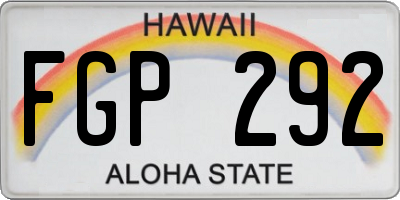 HI license plate FGP292