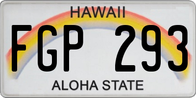 HI license plate FGP293
