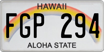 HI license plate FGP294