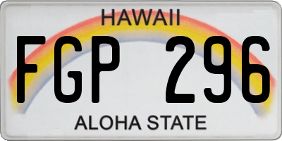HI license plate FGP296