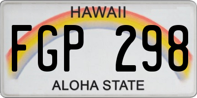 HI license plate FGP298