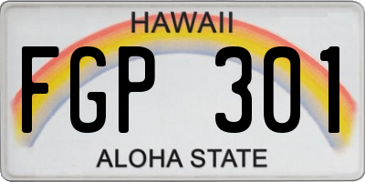 HI license plate FGP301