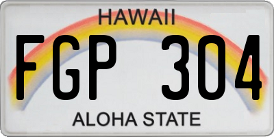 HI license plate FGP304