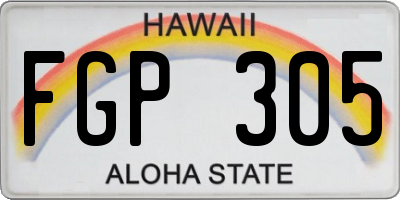 HI license plate FGP305