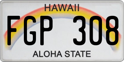 HI license plate FGP308