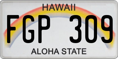 HI license plate FGP309