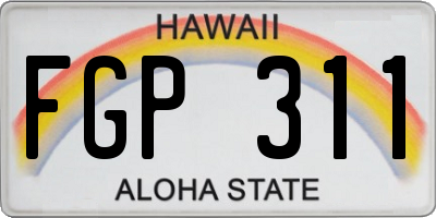 HI license plate FGP311