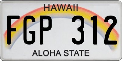 HI license plate FGP312