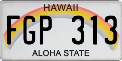 HI license plate FGP313
