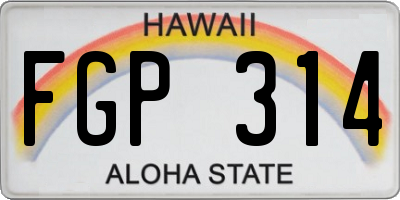 HI license plate FGP314