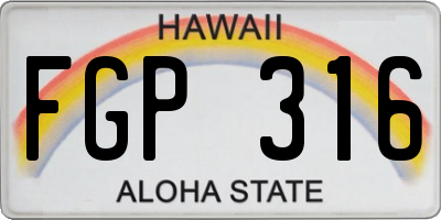HI license plate FGP316