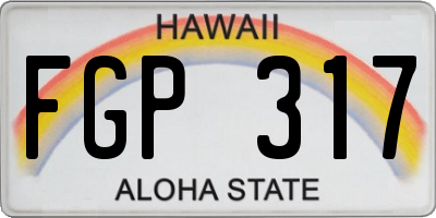 HI license plate FGP317