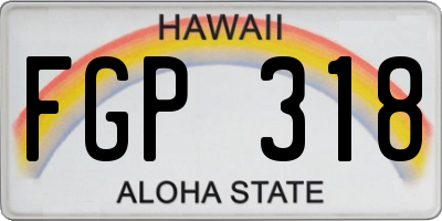 HI license plate FGP318