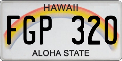 HI license plate FGP320