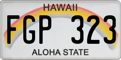 HI license plate FGP323