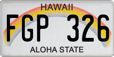 HI license plate FGP326