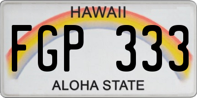 HI license plate FGP333