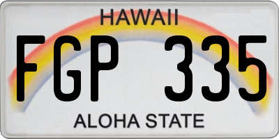 HI license plate FGP335