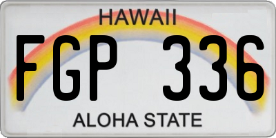 HI license plate FGP336