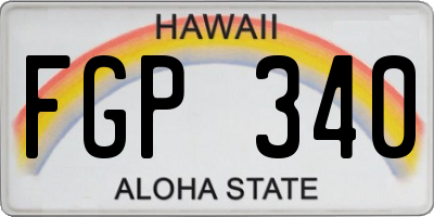 HI license plate FGP340