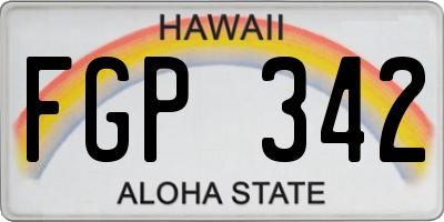 HI license plate FGP342